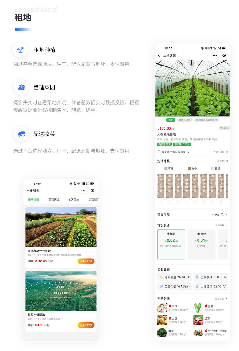 攝像頭實時查看菜地實況、傳感器數(shù)據(jù)實時數(shù)據(jù)反饋、根據(jù) 傳感器配合遠程控制澆水、施肥、除草。